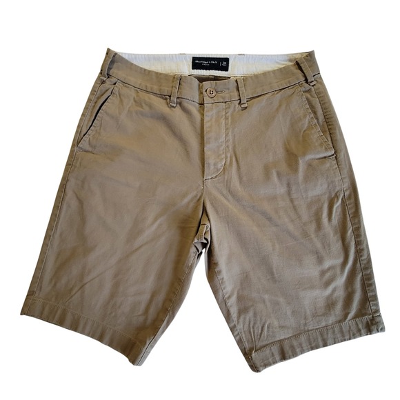 Abercrombie & Fitch Other - Abercrombie & Fitch Chino Shorts Mens 30 Tan Stretch‎ Twill Flat Front Classic